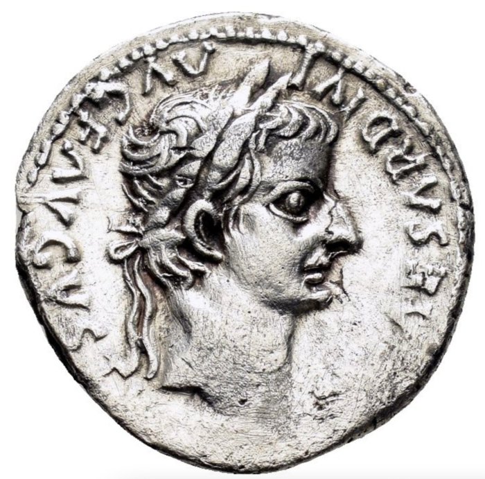 Romarriket. Tiberius (AD 14-37). Denarius Lugdunum