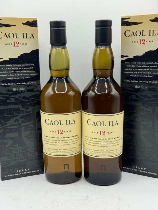 Caol Ila 12 years old - Original bottling  - 70 cl - 2 flasker