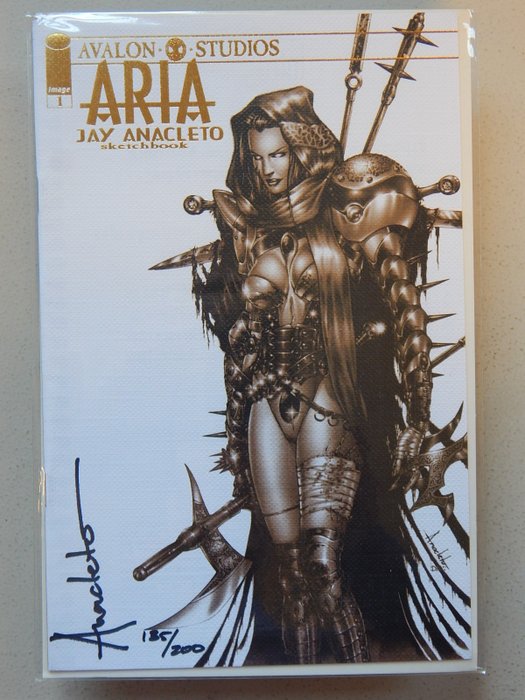 Aria - Jay Anacleto Sketchbook - signed issue by Jay Anacleto - limited to 200 copies - numbered - 1 x signert tegneserie - Første utgave - 2003