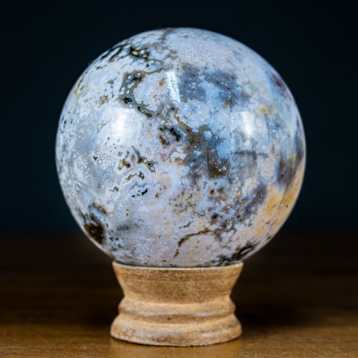 Grand Jaspe Océan Naturel Très Artistique - Agate Sphère- 723.03 g