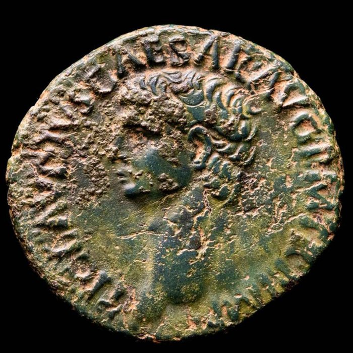 罗马帝国. 克劳迪斯 （公元 41-54）. As from Rome mint 41-50 AD - Minerva, hurling javelin and holding round shield  (没有保留价)