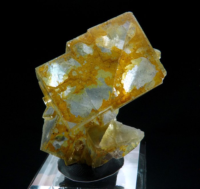 Fluorit (hämatoid) mit Sulfideinschlüssen - Taourirt, Marokko - Höhe: 7.3 cm - Breite: 5.8 cm- 112 g