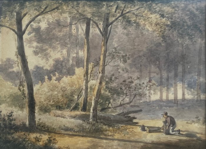 W.J.J Nuijen (1813-1839) - Persoon in het bos