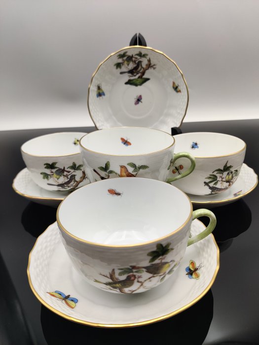 Herend - Taza para té (4) - Rothschild Bird - Porcelana