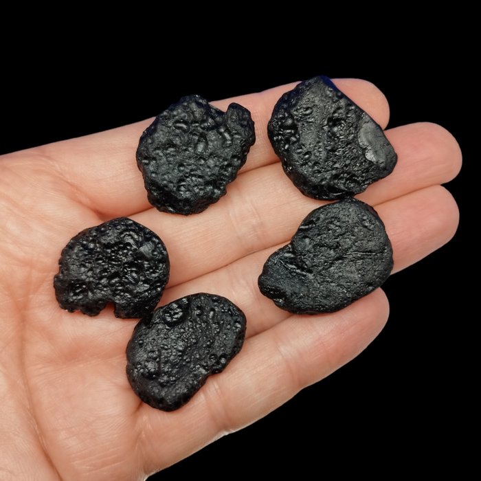TEKTITE LOT x5 -Best quality!- NICE SHAPE. Meteorite Impact, 800,000 years!!! - 42 g