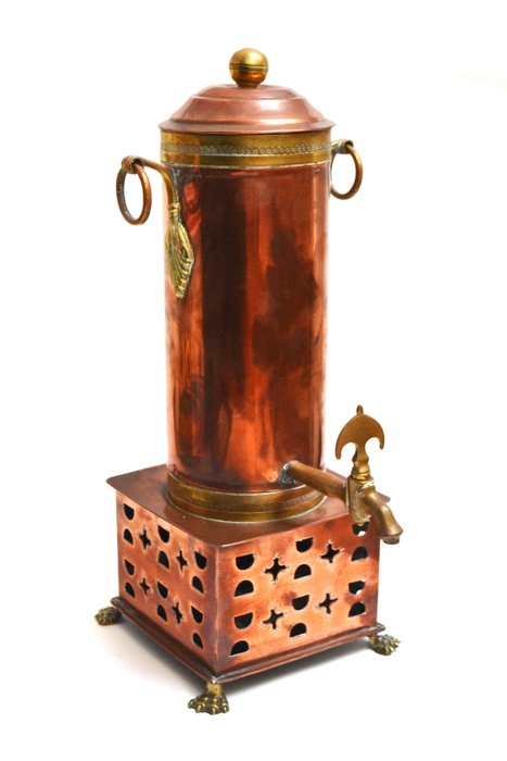 俄式茶壺 - 木, 銅, 黃銅