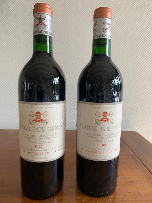 1993 Château Pape Clément - 佩薩克-雷奧良 Grand Cru Classé - 2 瓶 (0.75L)