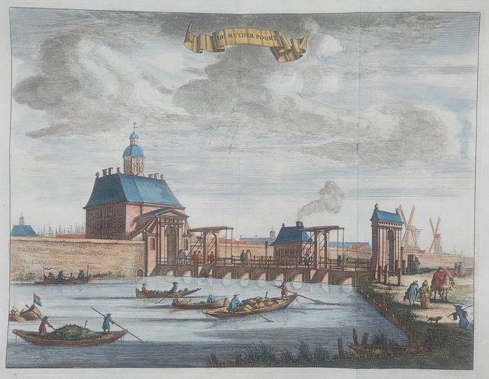 Niederlande, Landkarte - Amsterdam, Muiderpoort; J. Wagenaar/I. Tirion - De Muyder Poort - 1760