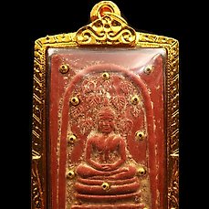 Grote prachtige gouden reliekschrijn – Boeddha en aardegodin – Onwrikbare spirituele begeleiding – Talisman