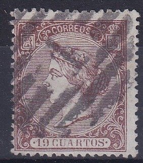 Espanja 1866/1866 - Edifil 83 v 1866 käytetty luetteloarvo 610 € todistuksella - edifil 83