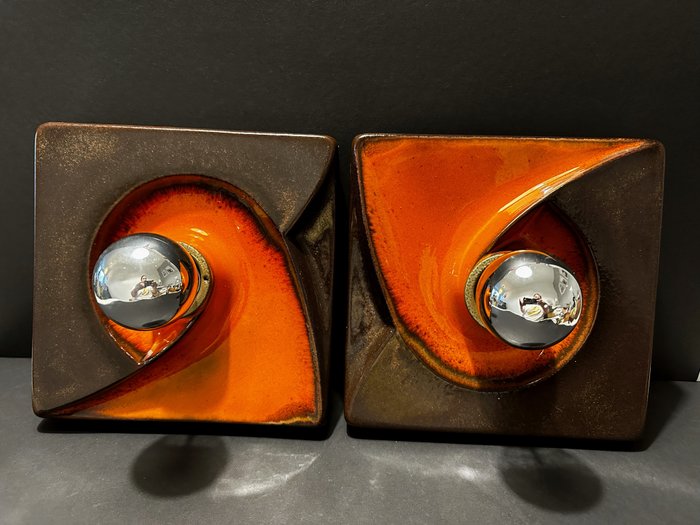 Hustadt Leuchten - Vegglampe (2) - Aluminium, Keramikk