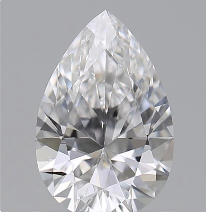 Diamant - 0.50 ct - Briljant, Peer - D (kleurloos) - VVS2