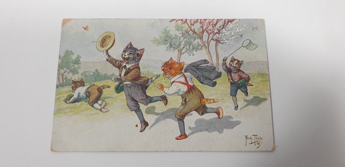 Animales, Fantasía, Postales de gatos - Postal (49) - 1920-1950