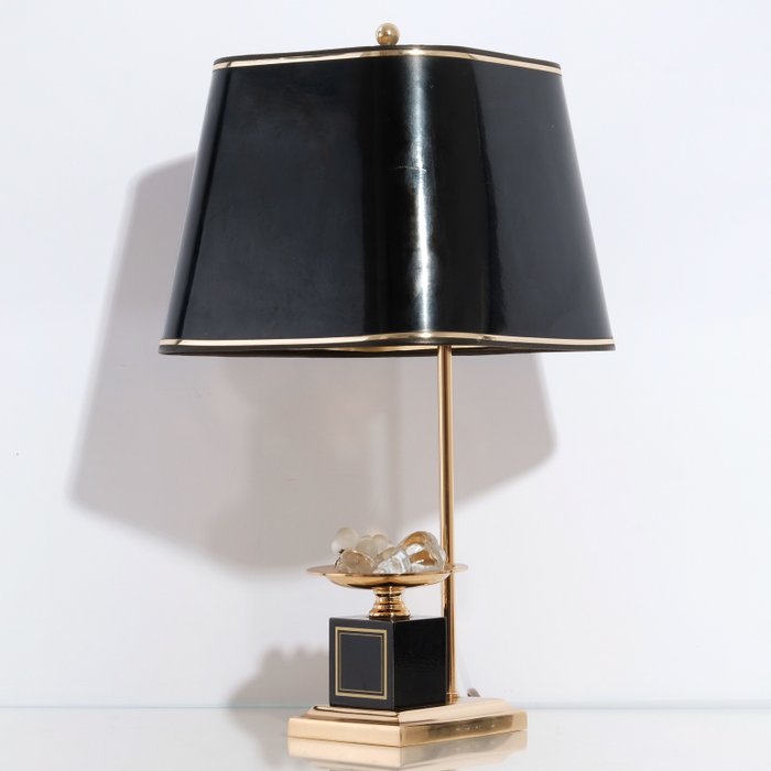 Chique Tafellamp in de Stijl van Maison Charles - Επιτραπέζιο φωτιστικό - Κρύσταλλο, Ορείχαλκος