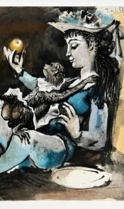 Pablo Picasso (1881-1973) - Woman and monkey