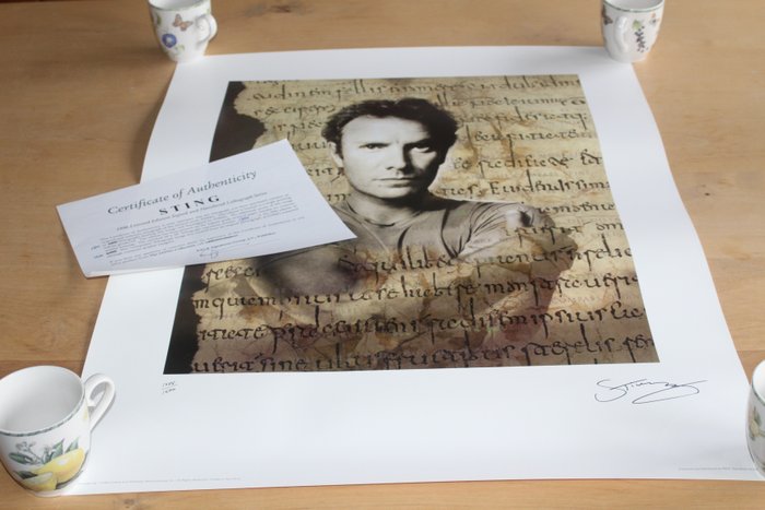 Sting - Signed Limited Edition Lithograph by Sting - nr 1388 of 1500 - COA - 1996
