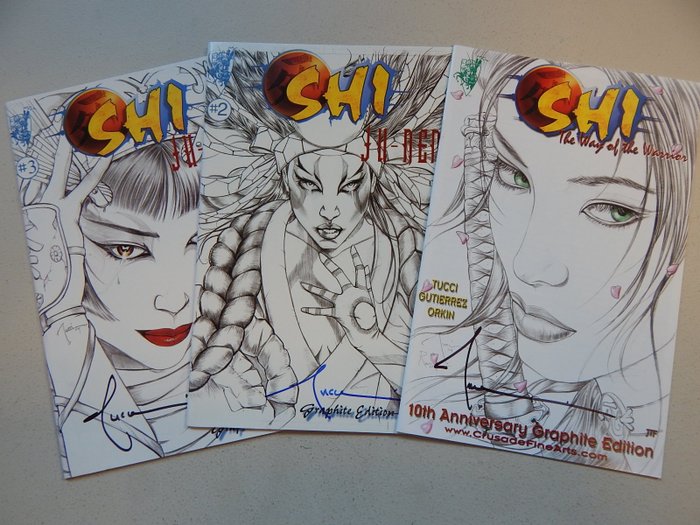 Shi - Billy Tucci - 3x signed issues by Billy Tucci - Graphic edition - 3 x签名漫画 - 第一版 - 2004/2005