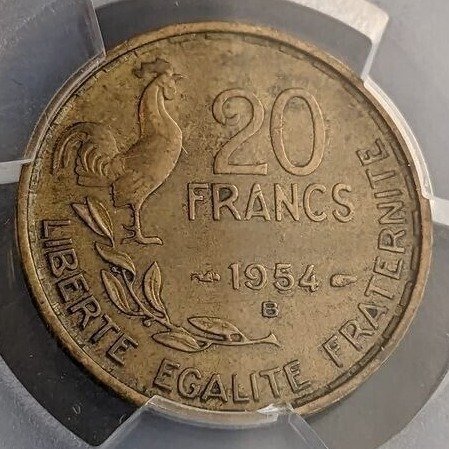 France. Fourth Republic (1947-1958). 20 Francs 1954-B G. Guiraud