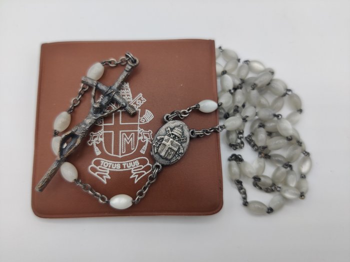 Rosary - Blessed by Saint John Paul II - Papal Coat of Arms Case - 1980-1990
