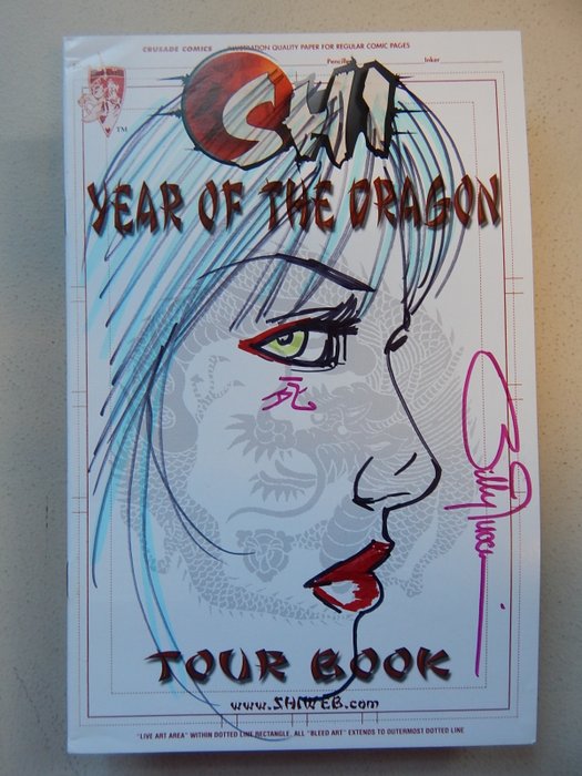 Shi - Billy Tucci - signed issue by Billy Tucci + original drawing on the cover - year of the Dragon - Tour Book - limited edition - 1 x签名漫画 - 第一版 - 2000