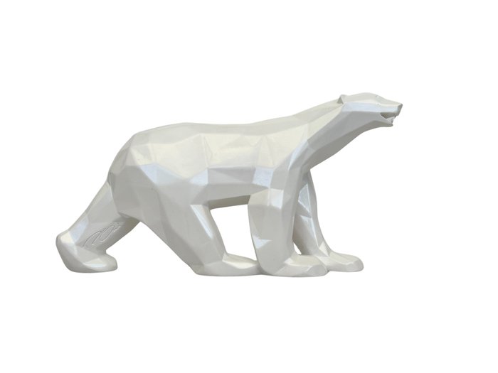 Richard Orlinski X Pompon - Figurita - Ours blanc - Resina / Poliéster