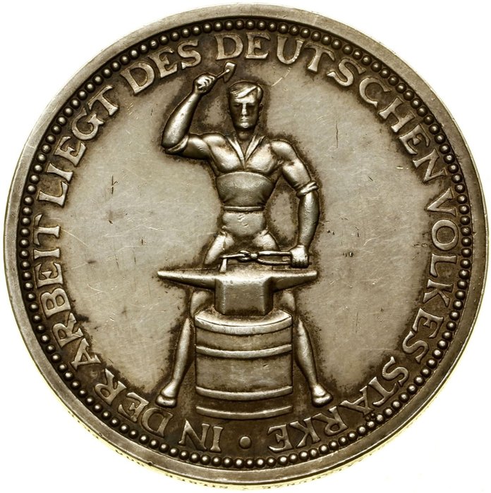德国. Silver medal 1925 "Friedrich Ebert" signed Oskar von Glöckler, Possible Proof  (没有保留价)