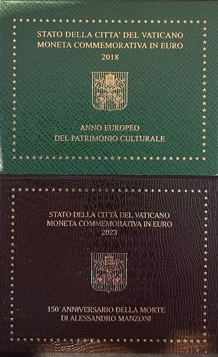 Vatican. 2 Euro 2018/2023 "Cultureel Erfgoed" + "Manzoni" (2 stuks )  (Sans Prix de Réserve)