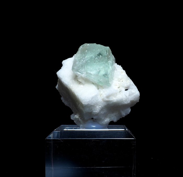 Fluorit Kristalle auf Muttergestein - Höhe: 3.5 cm - Breite: 4 cm- 100 g