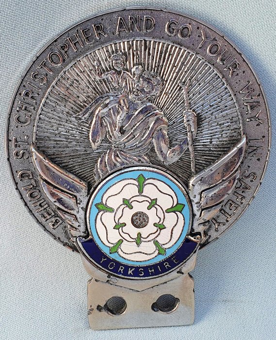 Insignia - Grille Badge - St. Christopher - Yorkshire - Reino Unido - Mediados del siglo XX (Segunda Guerra Mundial)
