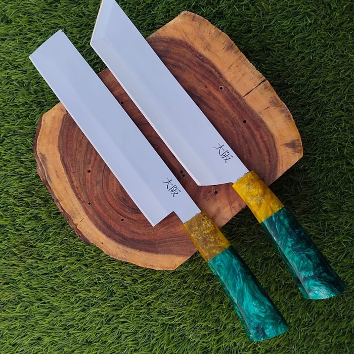 Nóż kuchenny - Japoński profesjonalny Kiritsuke, Usuba, nóż z wielokolorową żywicą. - Azja