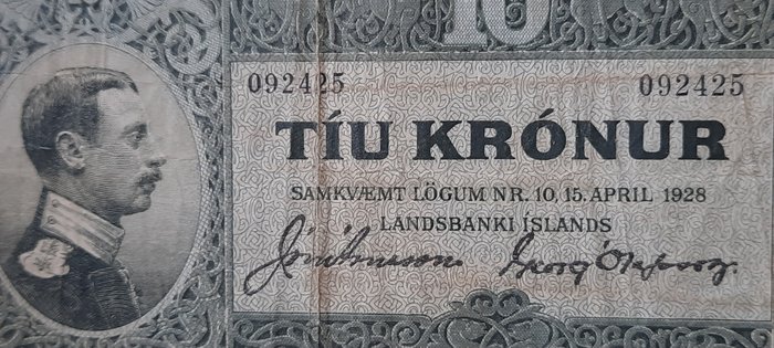 Iceland. - 10 Krónur L.1928 (1929) - Pick 24
