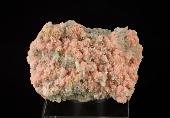 菱锰矿与石英 水晶矩晶体 - 高度: 65 mm - 宽度: 42 mm- 187 g