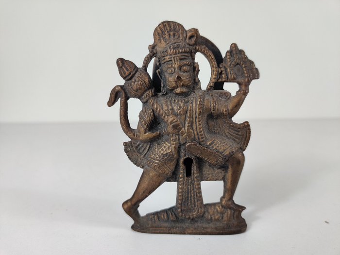 哈努曼形狀的掛鎖 - 青銅色 - 印度 - 20世紀