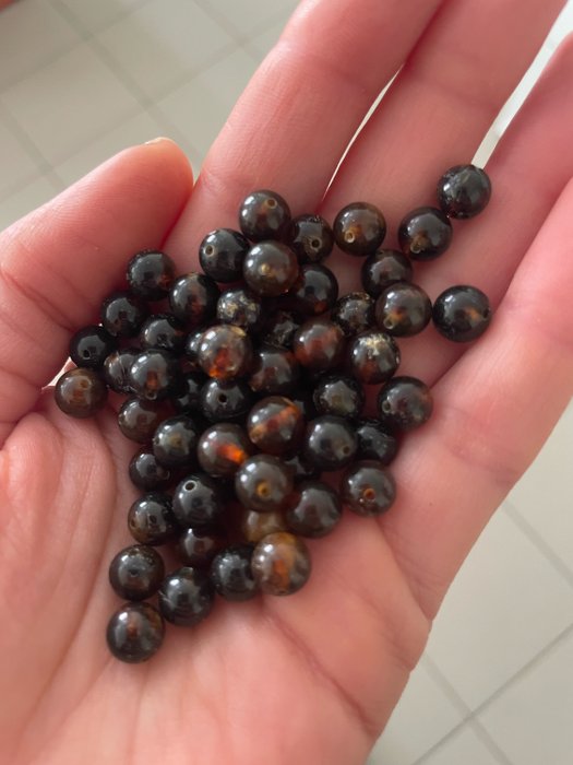 Amber Round beads- 190 g - (190)