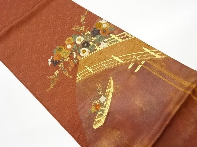 Other brand - Beautiful kimono belt "obi", 袋帯, Fukuro obi - Cordon lat pentru chimono