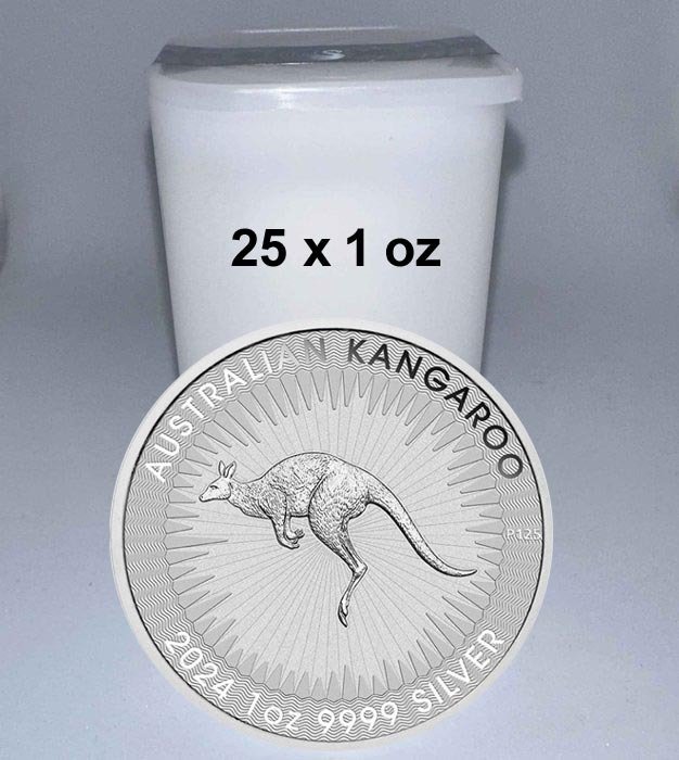 Australien. 2024 Australia Kangaroo BU Coin, 25 x 1 oz