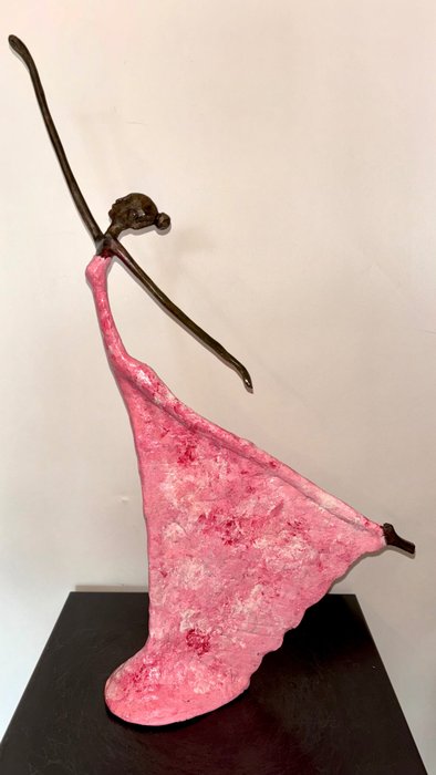 Abdoulaye Derme - Sculpture, Danseuse - 48 cm - Cold painted bronze