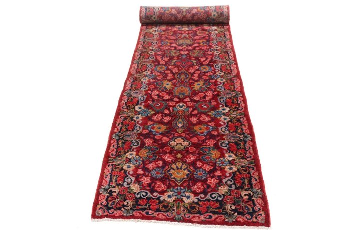 Półantyczny, rzadki perski dywan Sarugh Runner - Długi wąski dywan - 428 cm - 81 cm