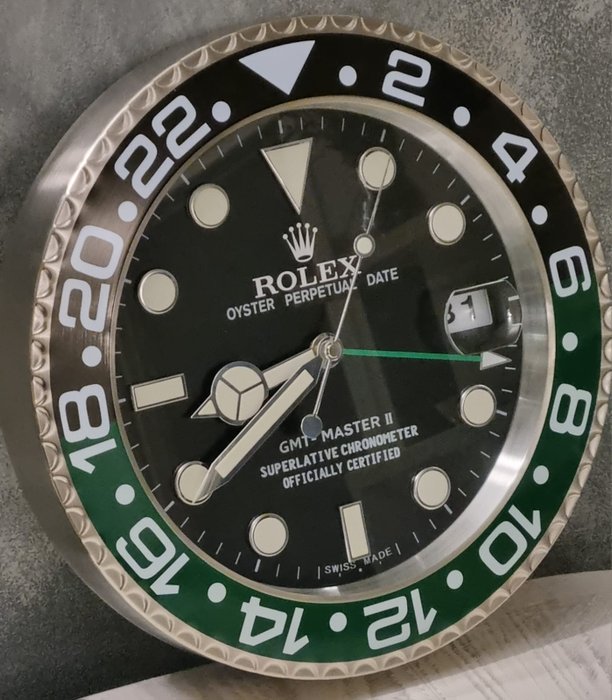 Zegar ścienny - Dealerzy Rolex GMT II Model Sprite - Nowoczesny - Aluminium, Szkło - 2020+