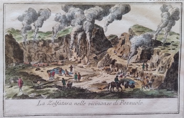 Europe, Carte - Italie / Campanie / Pouzzoles; T. Salmon - La zolfatara nelle vicinanze di Pozzuolo - 1721-1750