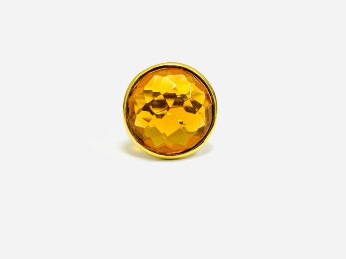 戒指 - 18 克拉 黃金 -  5.00 tw. 黃水晶 