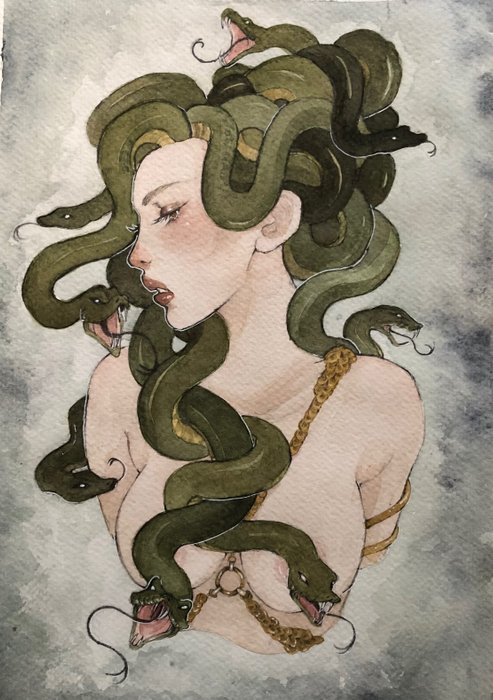 Vivona, Valeria - 1 Original colour drawing - “Medusa”
