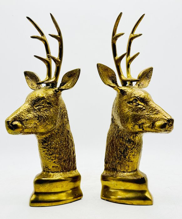 书挡 (2) - 鹿-27cm - 黄铜色