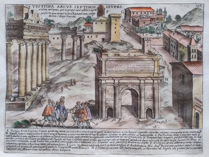 Europa, Kart - Italia / Lazio / Roma; G. Lauro - Vestigia Arcus Septimii Severi - 1601-1620