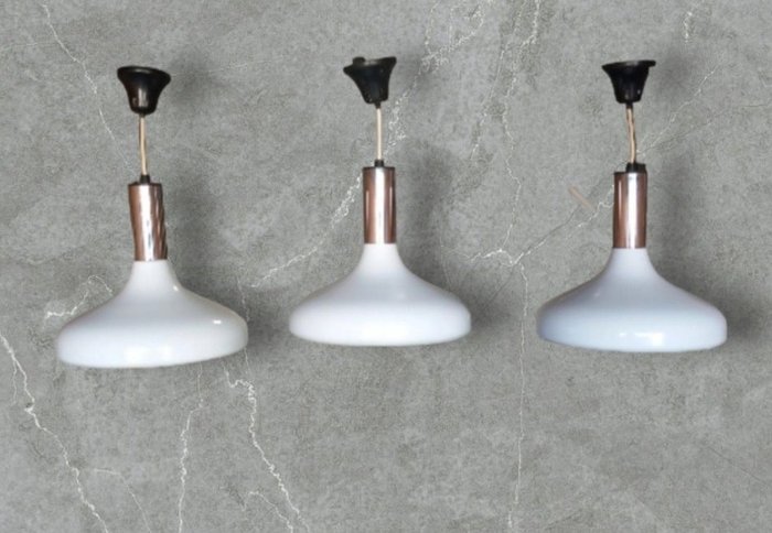Lampa wisząca (3) - skandynawski styl vintage - Lakierowane aluminium