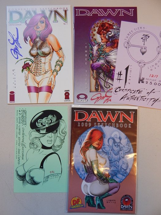 Dawn - Joseph Michale Linsner - 2x signed issues by Joseph Michale Linsner - 3x limited editions - numbered - 3 x签名漫画 - 第一版 - 2003/2009