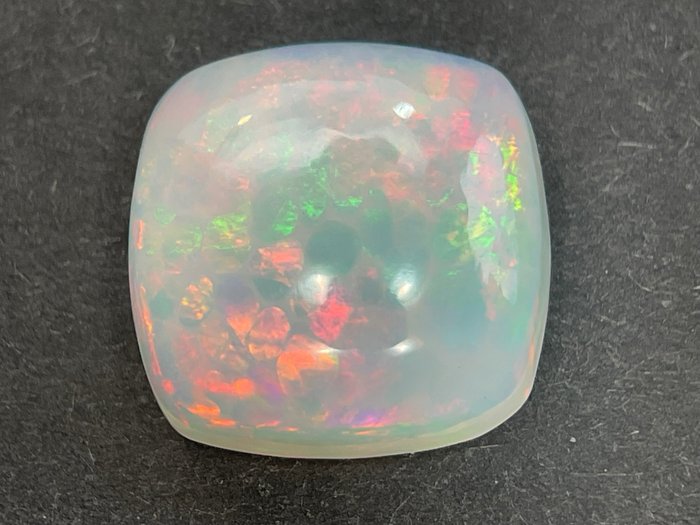 *Pas de réserve* Blanc + Jeu de couleurs (vives) -Opale de cristal - 5.85 ct