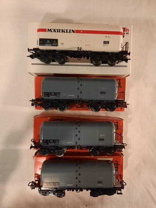 Märklin H0 - 4621/47910 - Vagão de carga de modelismo ferroviário (4) - 4 vagões de carga - DB