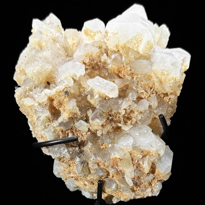 KEIN MINDESTPREIS – Wundervoller Kristallquarz Kristallcluster auf einem maßgefertigten Ständer - Höhe: 16 cm - Breite: 8 cm- 1400 g - (1)