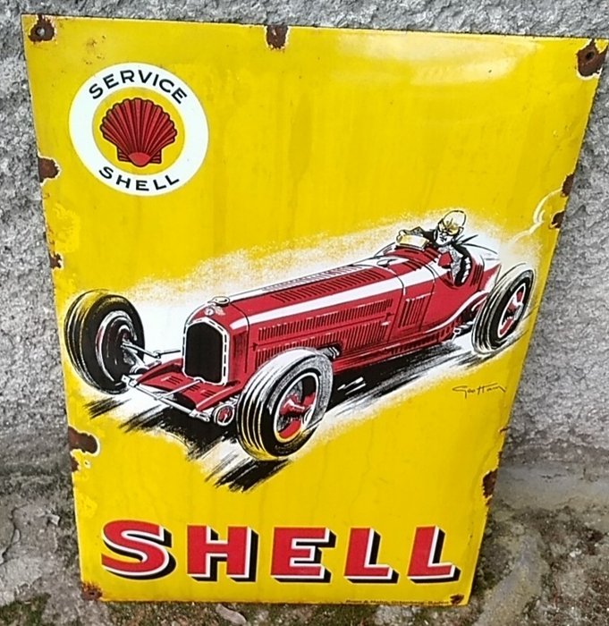Emaille bord - Shell - Enamel sign